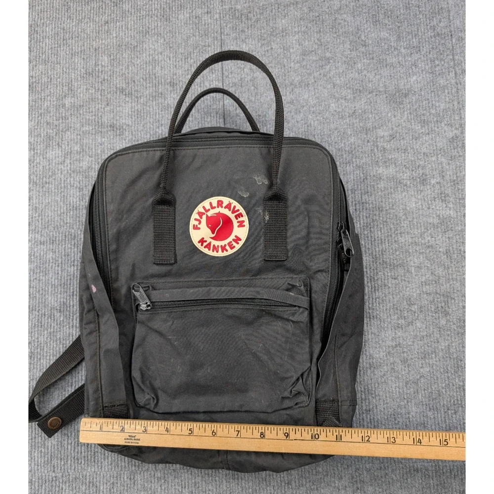 Fjallraven Kanken Backpack Black Outdoors Hiking Lightweight Utility School Bag